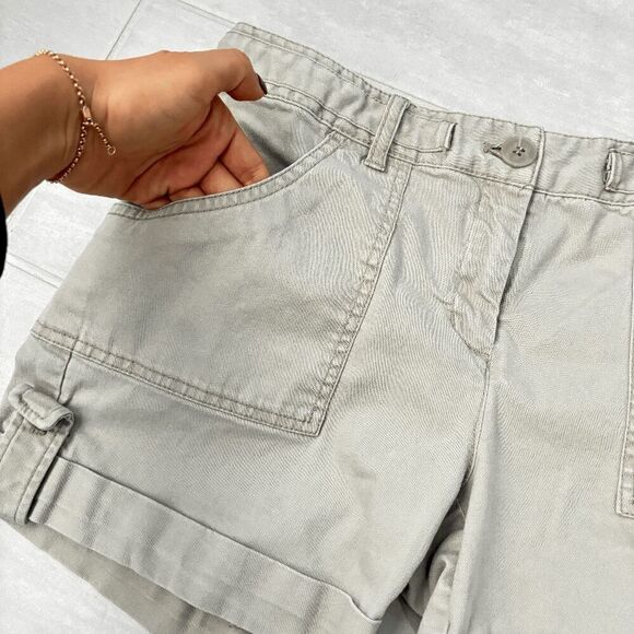 Dalia Collection Modern Fit Chino Shorts Khaki Beige Cargo Mid-Rise Pockets Sz 6 - Picture 8 of 8